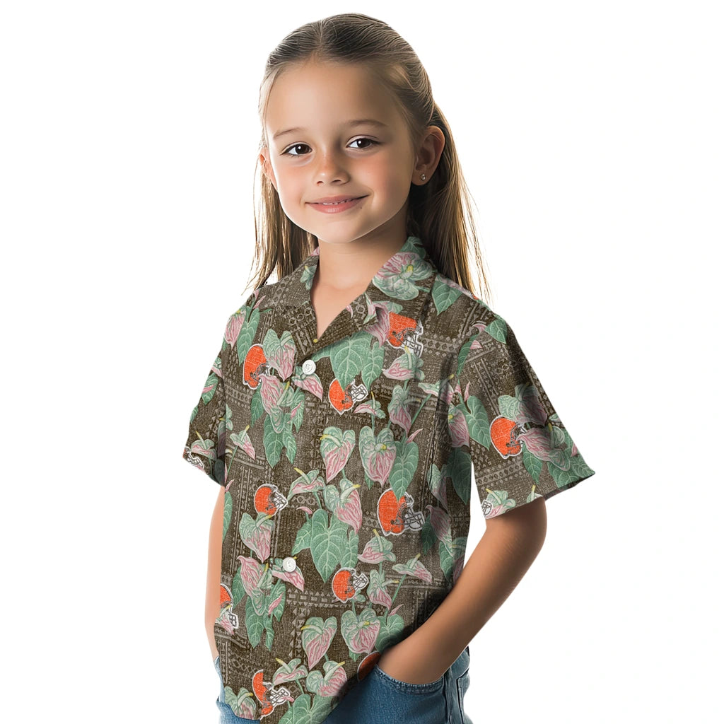 Cleveland Browns Hawaiian Shirt - Anthurium Overlay | Moonbestprint