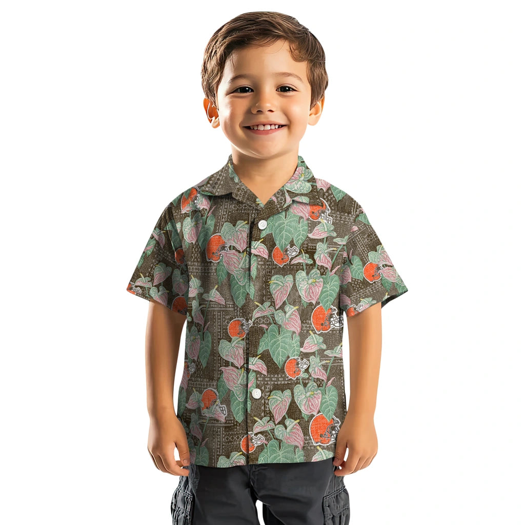 Cleveland Browns Hawaiian Shirt - Anthurium Overlay | Moonbestprint