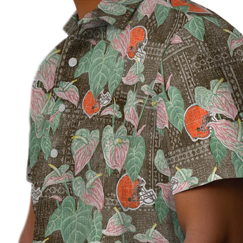 Cleveland Browns Hawaiian Shirt - Anthurium Overlay | Moonbestprint