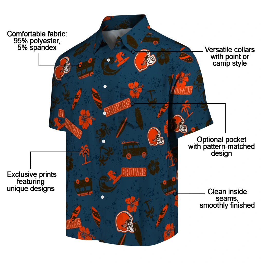 Cleveland Browns Hawaiian Shirt - Beach Vibe | Moonbestprint