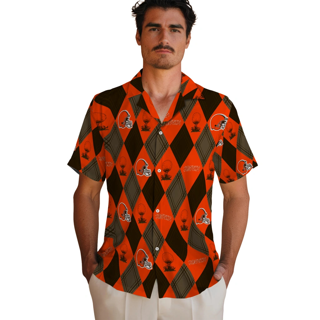 Cleveland Browns Hawaiian Shirt - Golfing Plaid | Moonbestprint