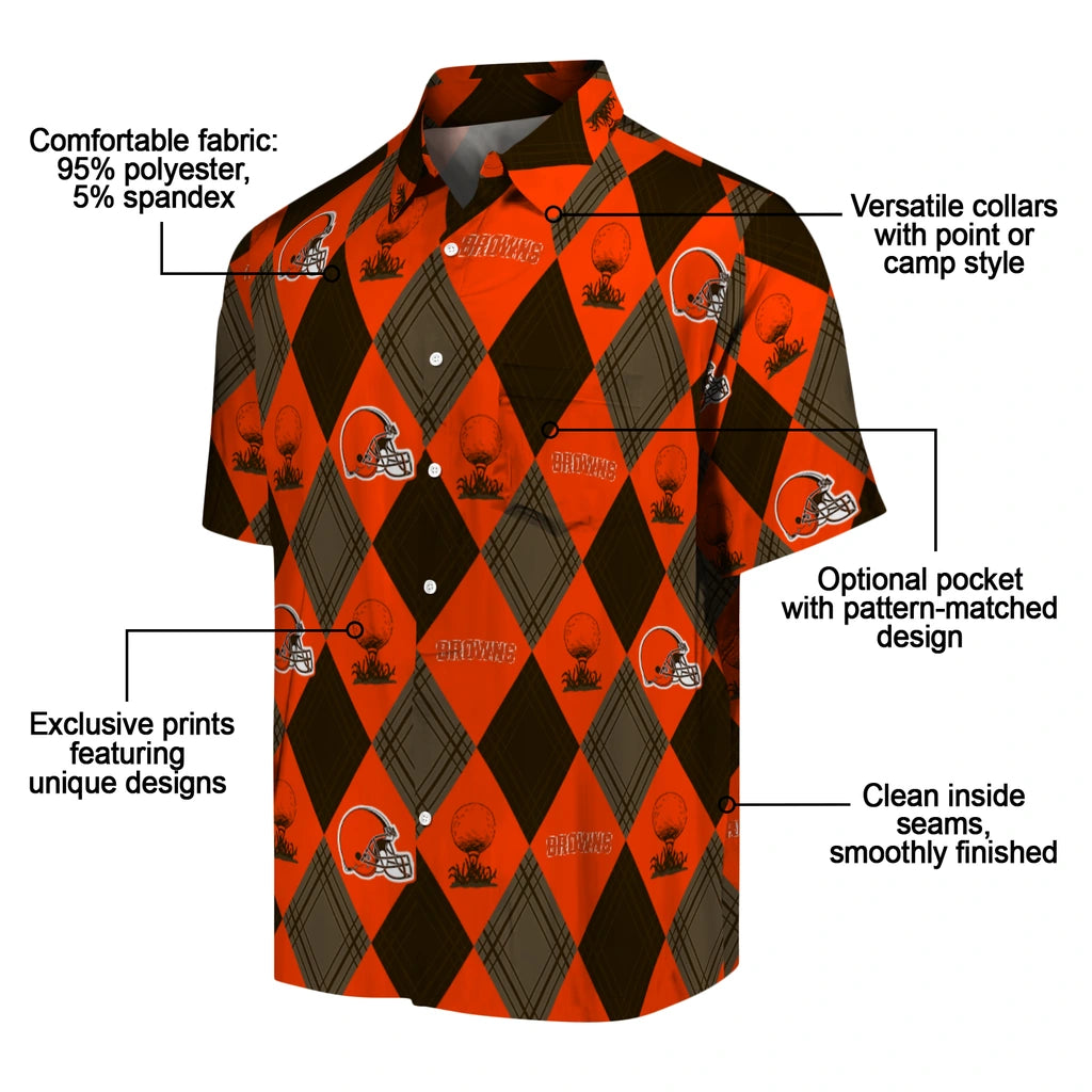 Cleveland Browns Hawaiian Shirt - Golfing Plaid | Moonbestprint