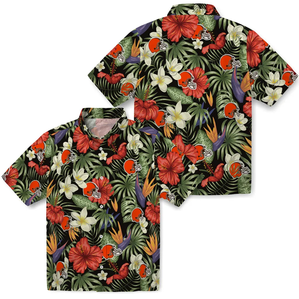 Cleveland Browns Hawaiian Shirt - Hawaii Floral Hibiscus | Moonbestprint