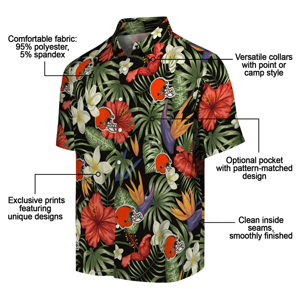 Cleveland Browns Hawaiian Shirt - Hawaii Floral Hibiscus | Moonbestprint