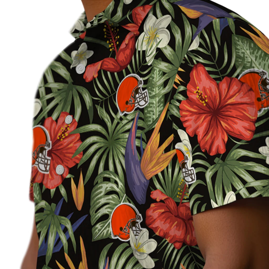 Cleveland Browns Hawaiian Shirt - Hawaii Floral Hibiscus | Moonbestprint