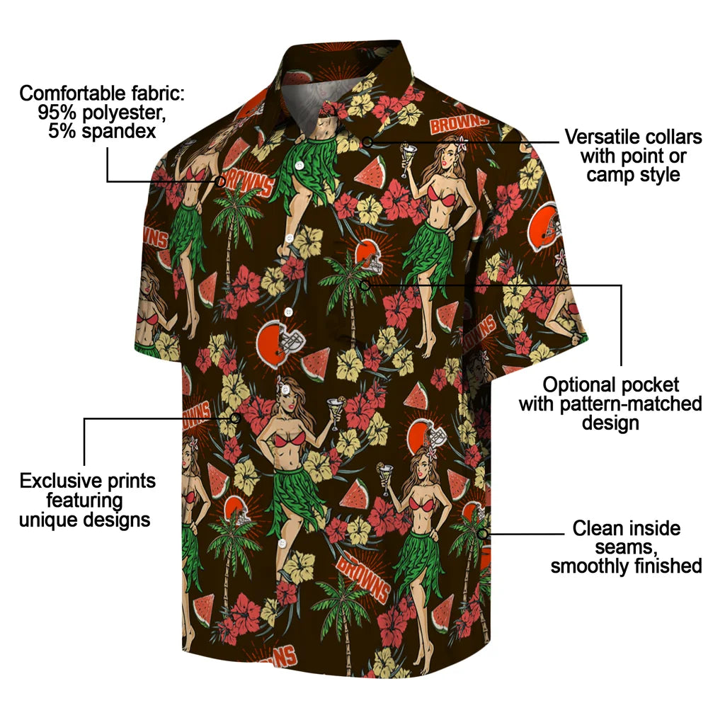 Cleveland Browns Hawaiian Shirt - Hawaiian Girls Design | Moonbestprint