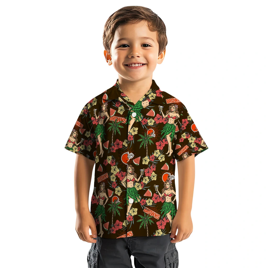 Cleveland Browns Hawaiian Shirt - Hawaiian Girls Design | Moonbestprint