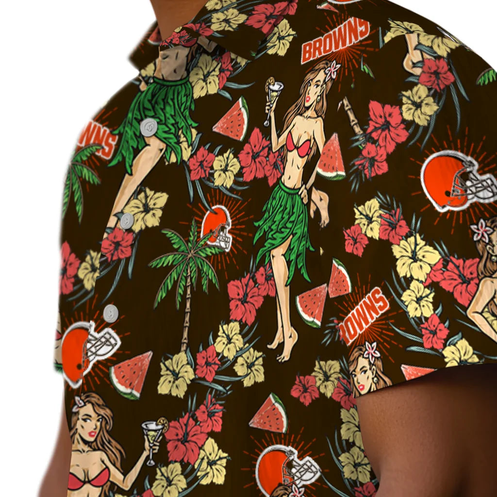 Cleveland Browns Hawaiian Shirt - Hawaiian Girls Design | Moonbestprint
