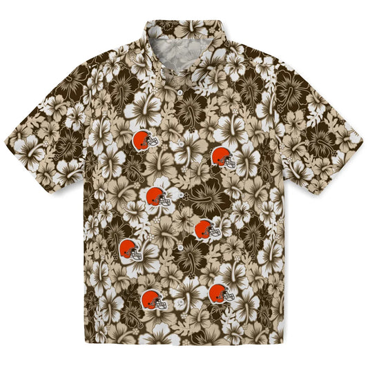Cleveland Browns Hawaiian Shirt - Hibiscus Blooms | Moonbestprint