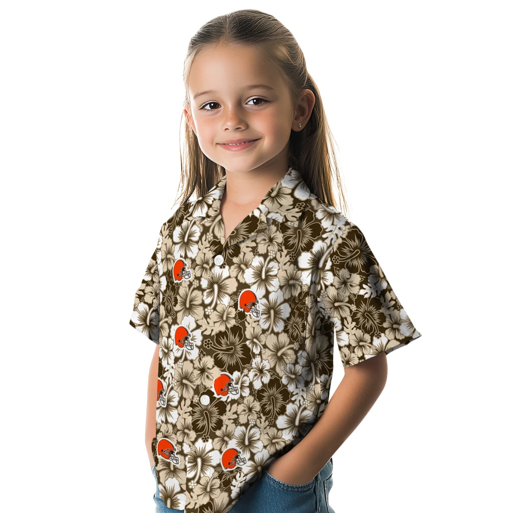 Cleveland Browns Hawaiian Shirt - Hibiscus Blooms | Moonbestprint