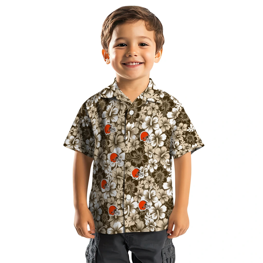 Cleveland Browns Hawaiian Shirt - Hibiscus Blooms | Moonbestprint