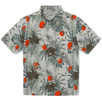 Cleveland Browns Hawaiian Shirt - Hibiscus Designs | Moonbestprint