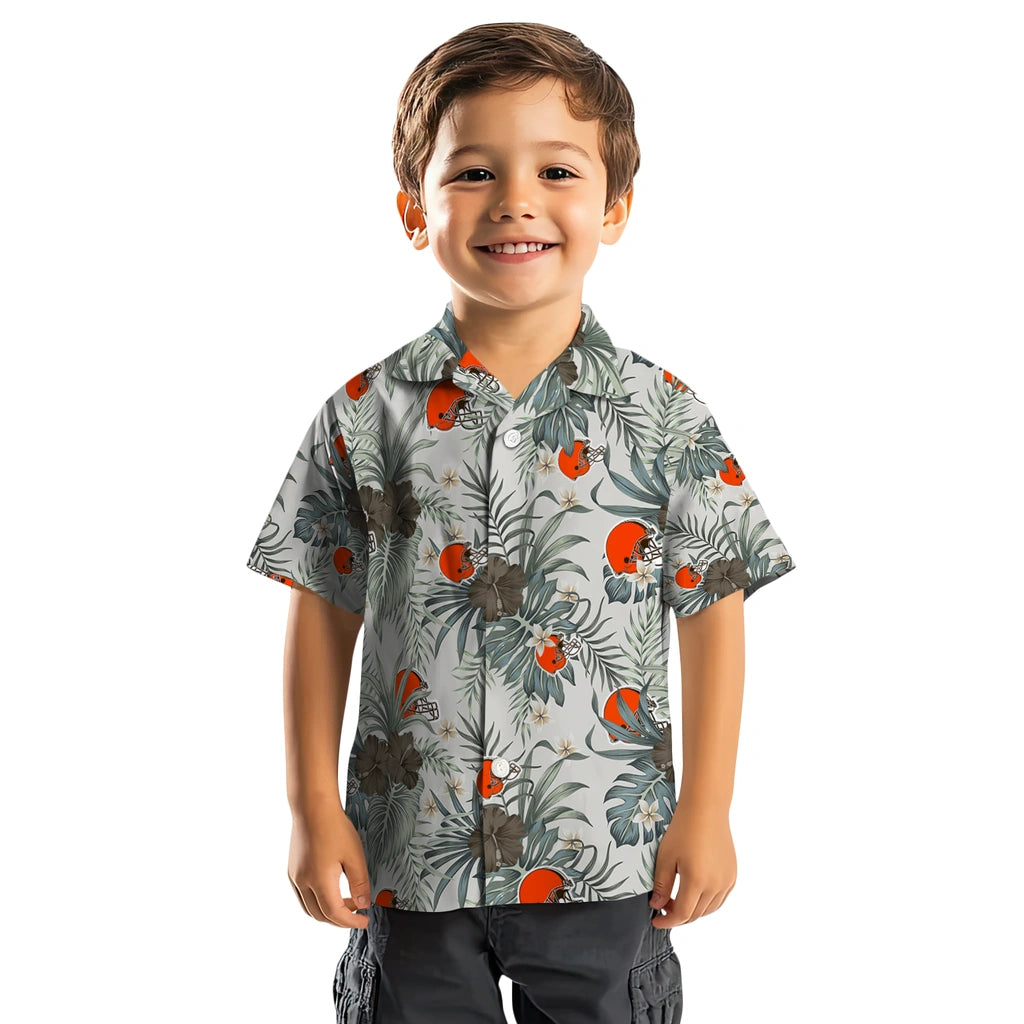 Cleveland Browns Hawaiian Shirt - Hibiscus Designs | Moonbestprint