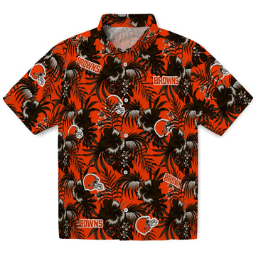 Cleveland Browns Hawaiian Shirt - Hibiscus Exotic | Moonbestprint