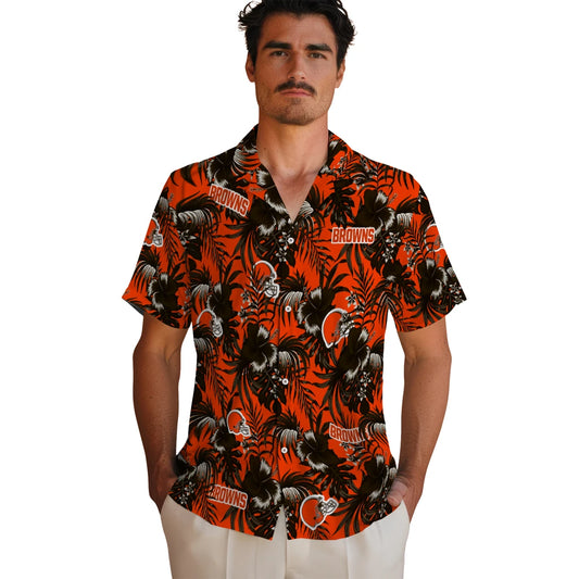 Cleveland Browns Hawaiian Shirt - Hibiscus Exotic | Moonbestprint