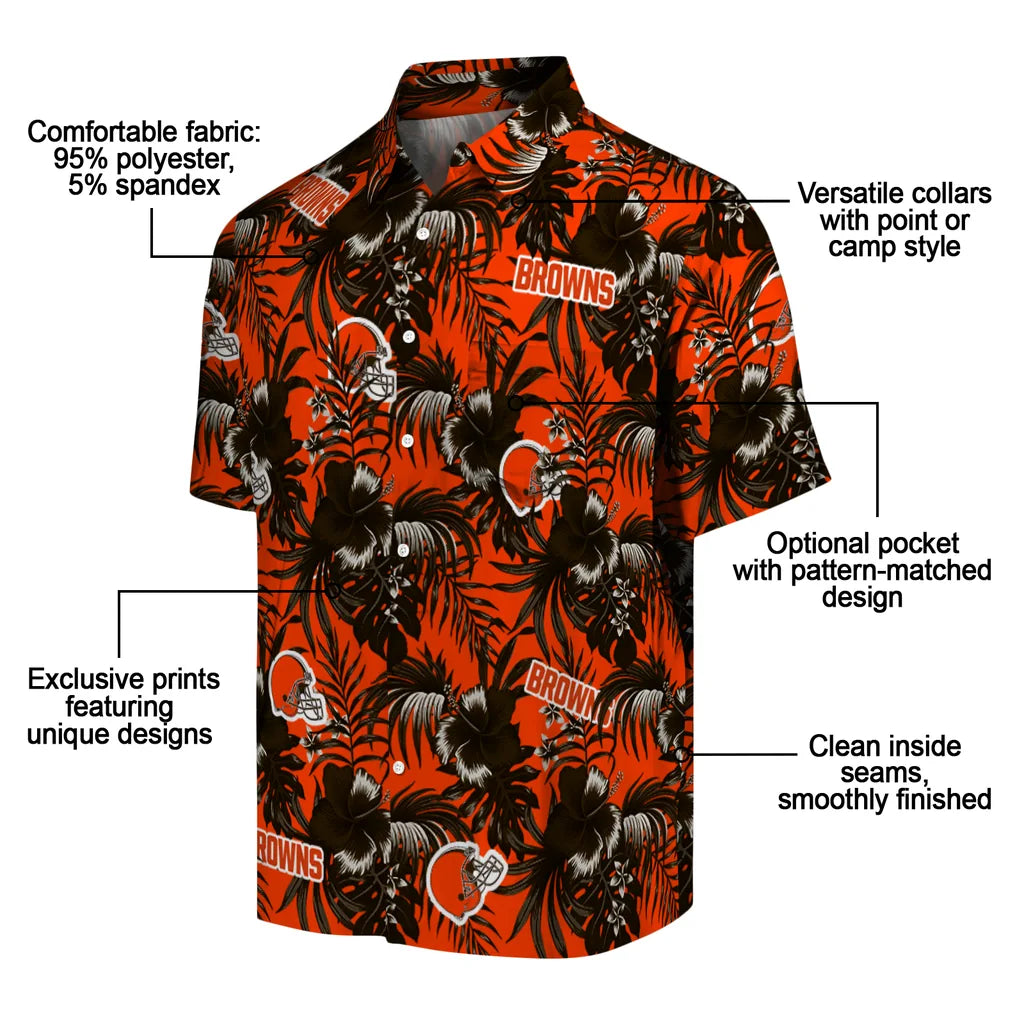 Cleveland Browns Hawaiian Shirt - Hibiscus Exotic | Moonbestprint