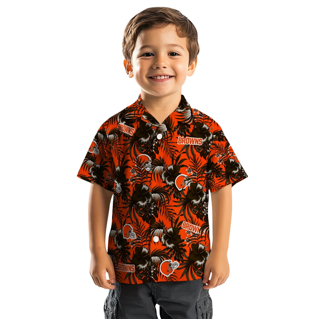 Cleveland Browns Hawaiian Shirt - Hibiscus Exotic | Moonbestprint