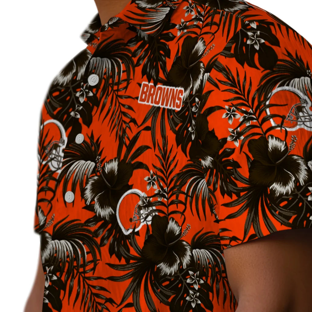 Cleveland Browns Hawaiian Shirt - Hibiscus Exotic | Moonbestprint
