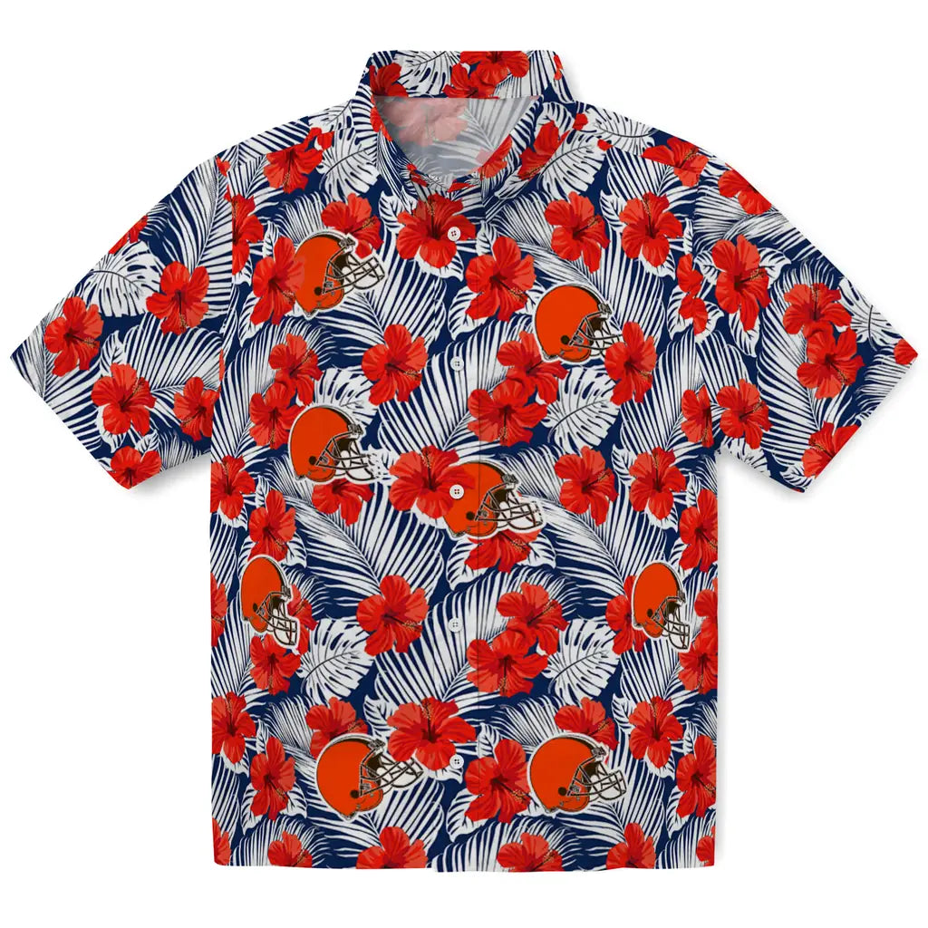 Cleveland Browns Hawaiian Shirt - Hibiscus Fiesta | Moonbestprint