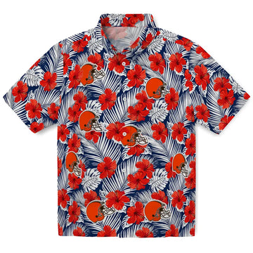 Cleveland Browns Hawaiian Shirt - Hibiscus Fiesta | Moonbestprint