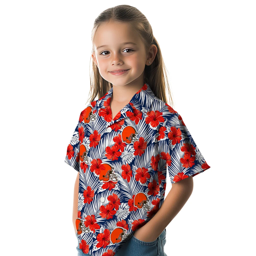 Cleveland Browns Hawaiian Shirt - Hibiscus Fiesta | Moonbestprint