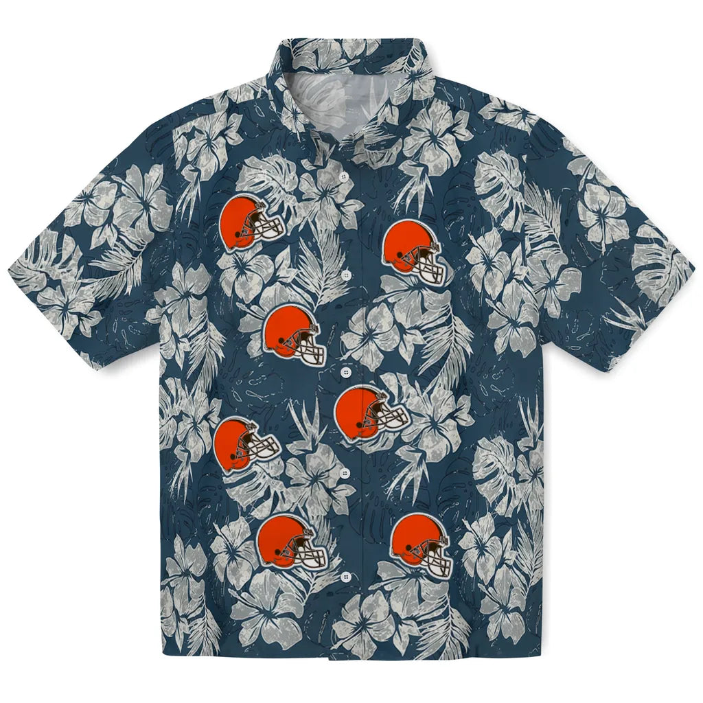 Cleveland Browns Hawaiian Shirt - Hibiscus Flowers | Moonbestprint