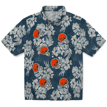 Cleveland Browns Hawaiian Shirt - Hibiscus Flowers | Moonbestprint