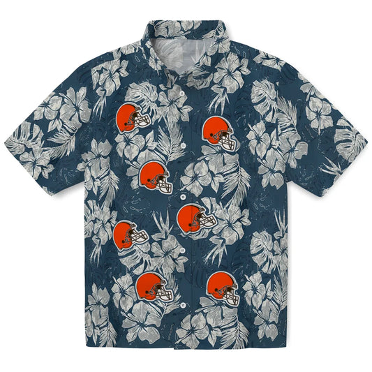 Cleveland Browns Hawaiian Shirt - Hibiscus Flowers | Moonbestprint