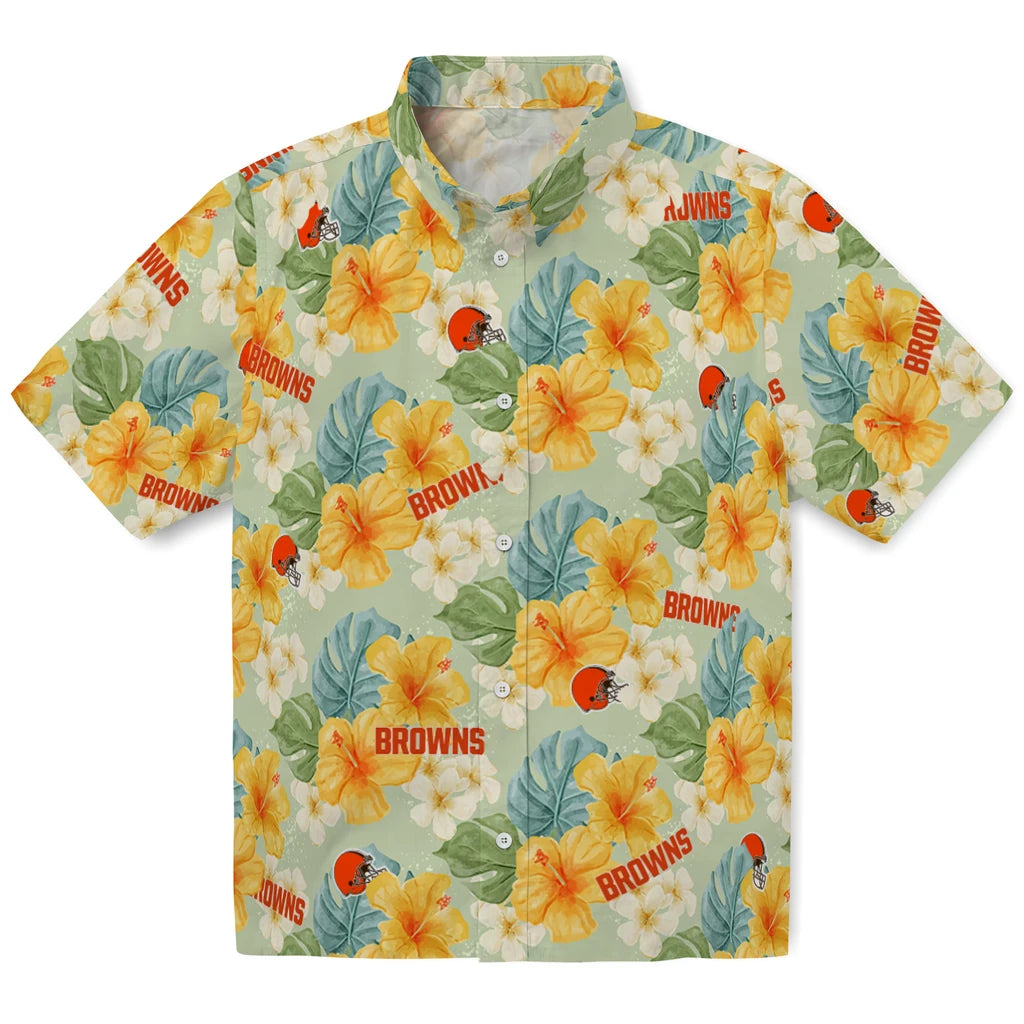 Cleveland Browns Hawaiian Shirt - Hibiscus Mood | Moonbestprint