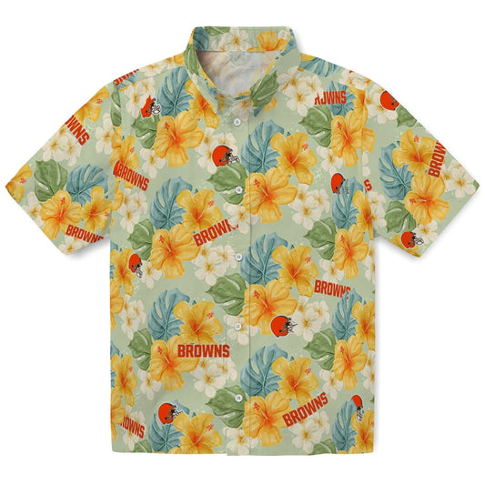 Cleveland Browns Hawaiian Shirt - Hibiscus Mood | Moonbestprint