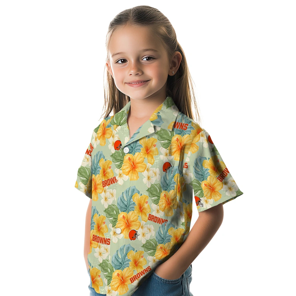 Cleveland Browns Hawaiian Shirt - Hibiscus Mood | Moonbestprint