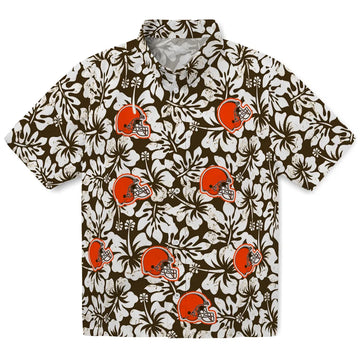 Cleveland Browns Hawaiian Shirt - Hibiscus Motif | Moonbestprint