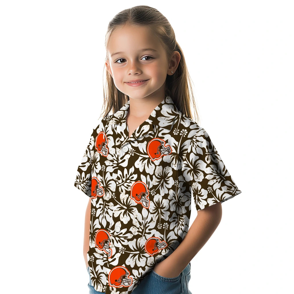 Cleveland Browns Hawaiian Shirt - Hibiscus Motif | Moonbestprint