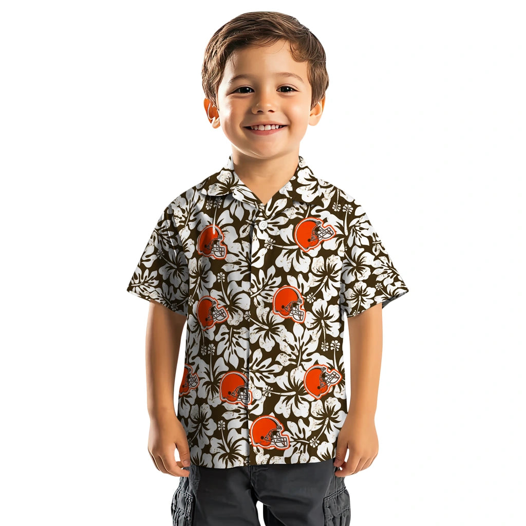 Cleveland Browns Hawaiian Shirt - Hibiscus Motif | Moonbestprint