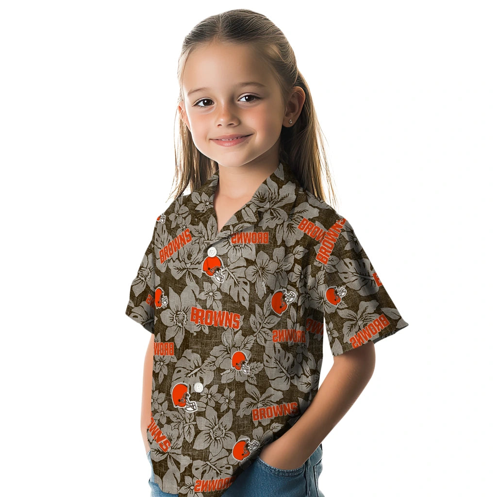 Cleveland Browns Hawaiian Shirt - Hibiscus Oasis | Moonbestprint