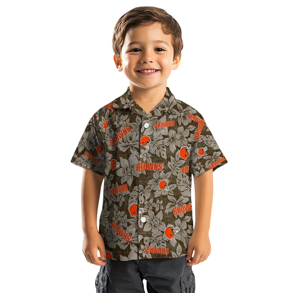 Cleveland Browns Hawaiian Shirt - Hibiscus Oasis | Moonbestprint