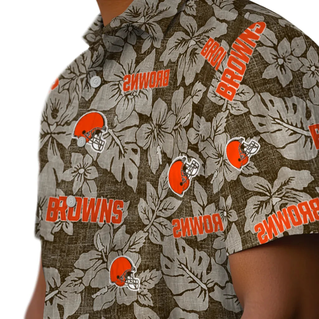 Cleveland Browns Hawaiian Shirt - Hibiscus Oasis | Moonbestprint