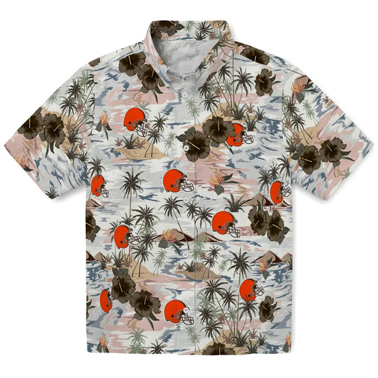 Cleveland Browns Hawaiian Shirt - Hibiscus Seaside | Moonbestprint