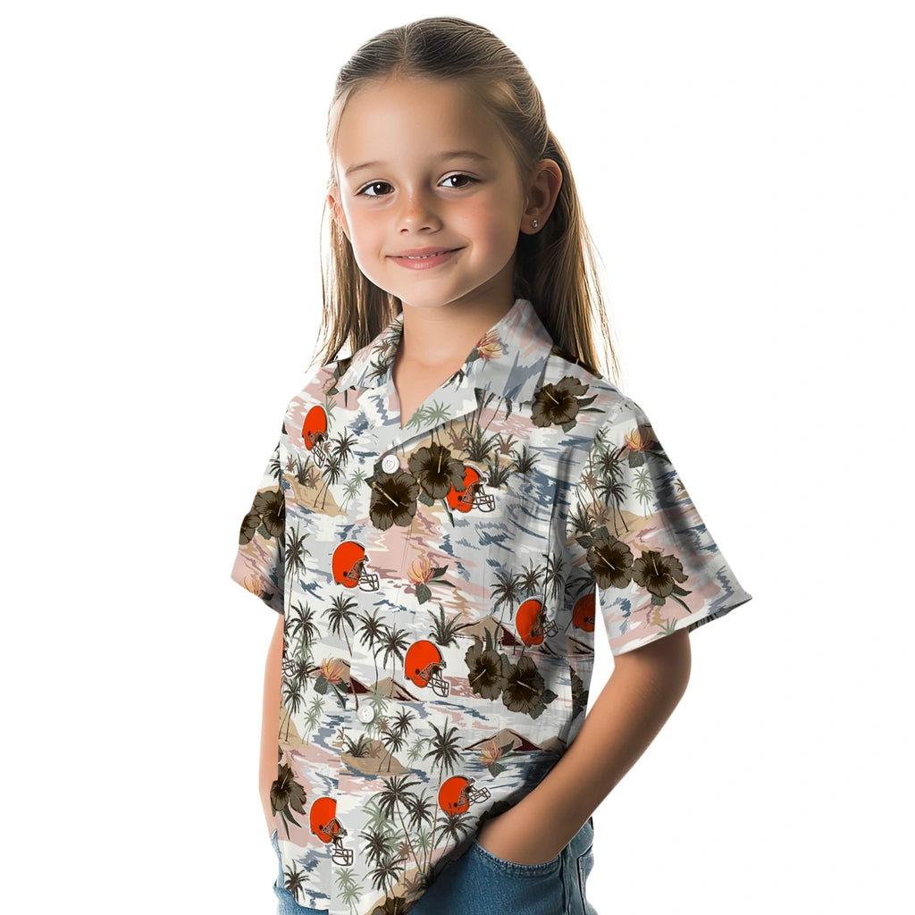 Cleveland Browns Hawaiian Shirt - Hibiscus Seaside | Moonbestprint