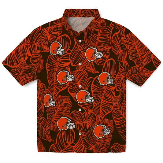 Cleveland Browns Hawaiian Shirt - Leaf Outline | Moonbestprint