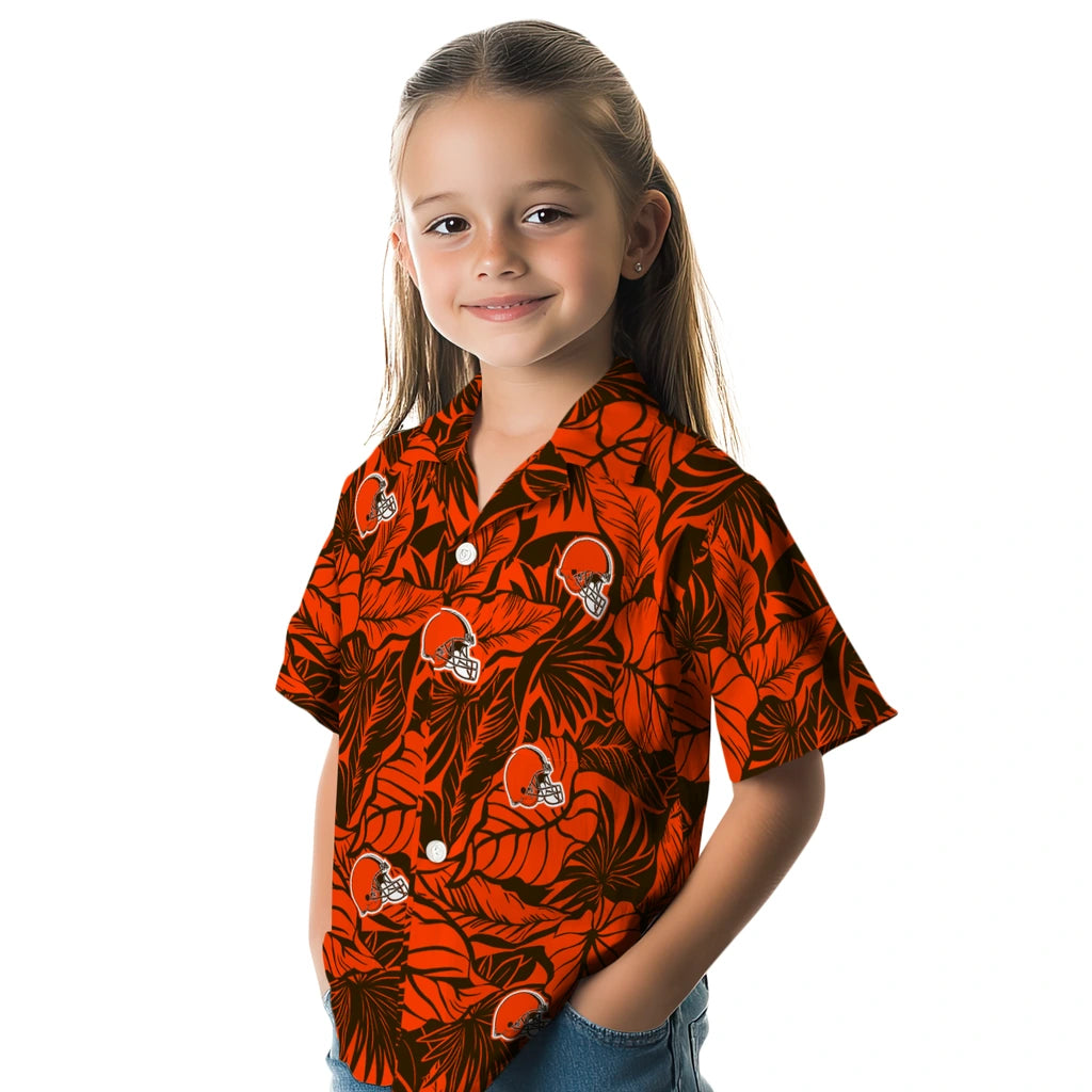 Cleveland Browns Hawaiian Shirt - Monstera Layer | Moonbestprint