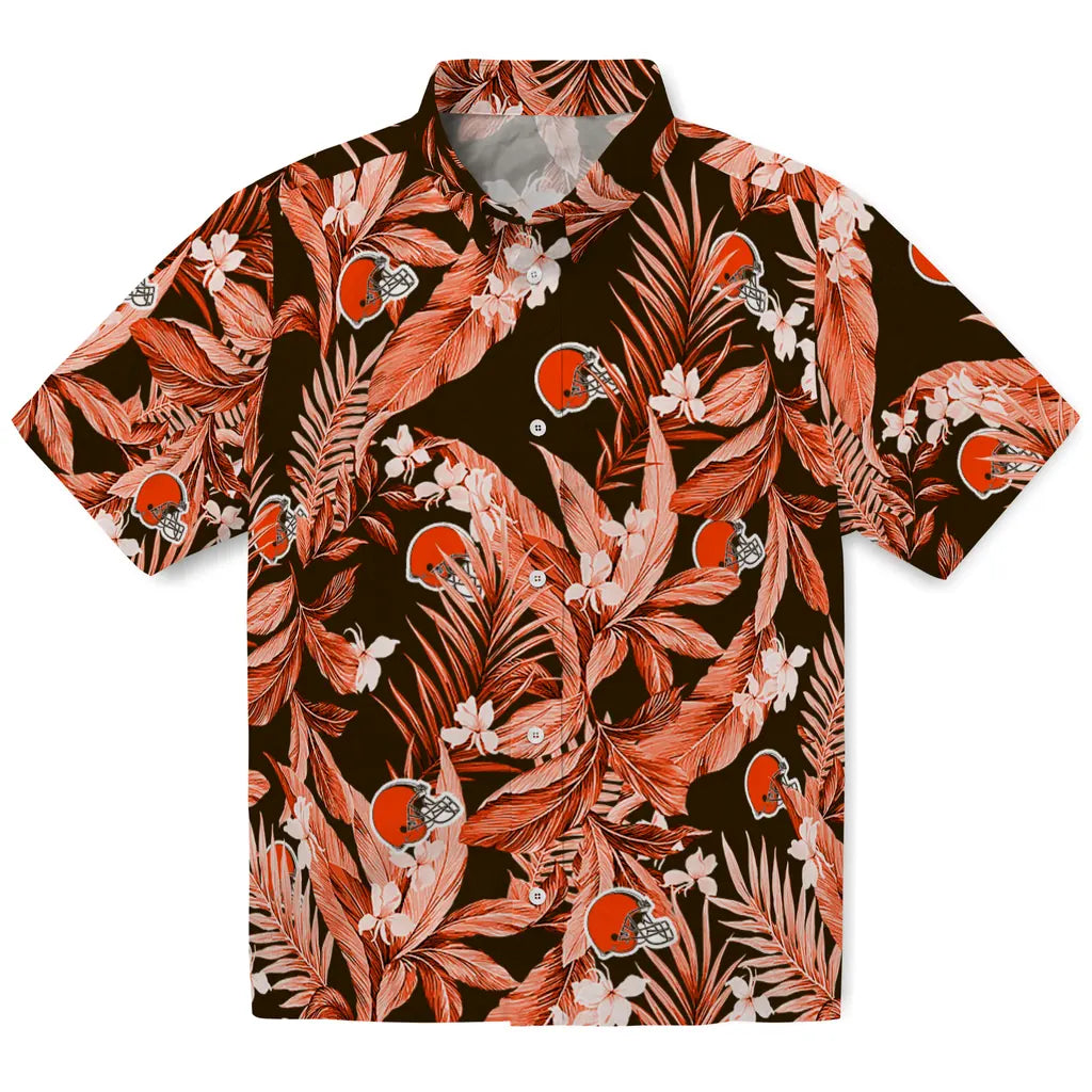 Cleveland Browns Hawaiian Shirt - Palm Leaves | Moonbestprint