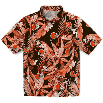 Cleveland Browns Hawaiian Shirt - Palm Leaves | Moonbestprint