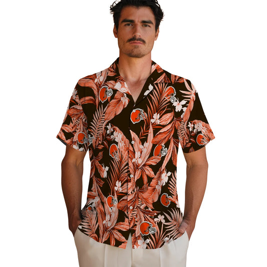 Cleveland Browns Hawaiian Shirt - Palm Leaves | Moonbestprint