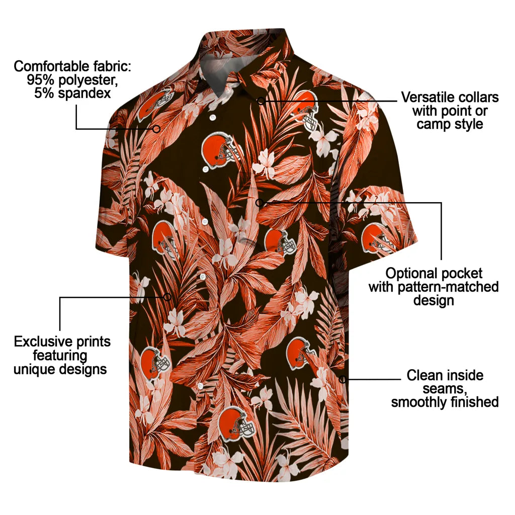 Cleveland Browns Hawaiian Shirt - Palm Leaves | Moonbestprint