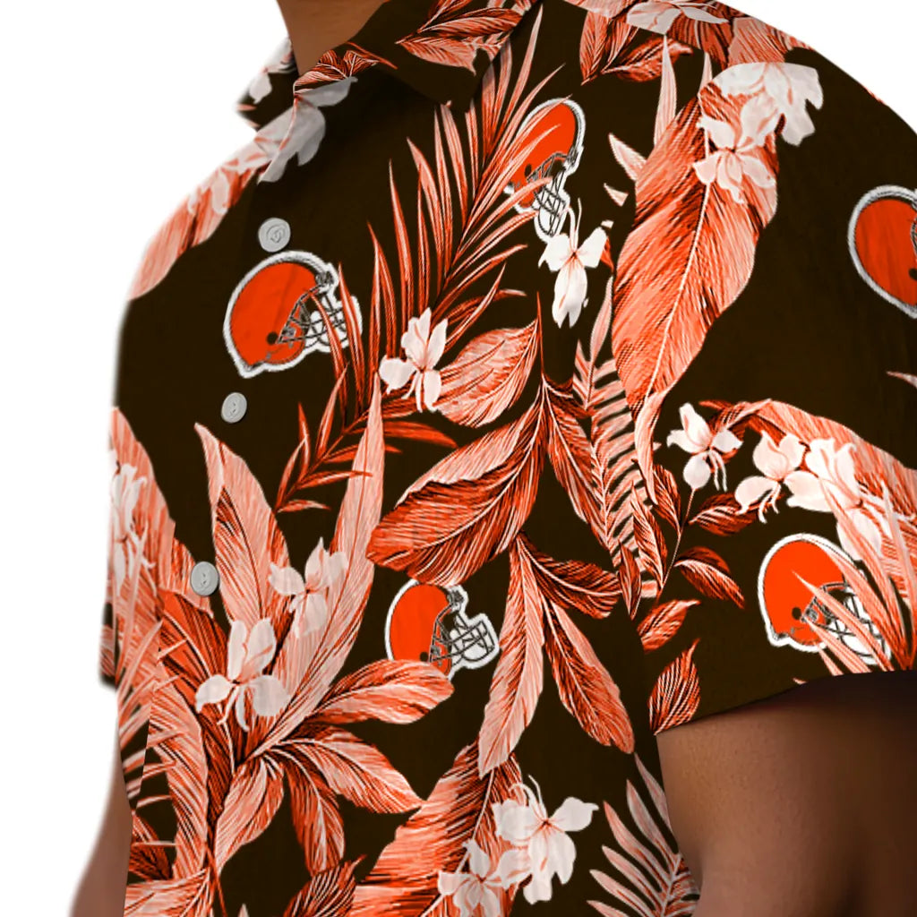 Cleveland Browns Hawaiian Shirt - Palm Leaves | Moonbestprint