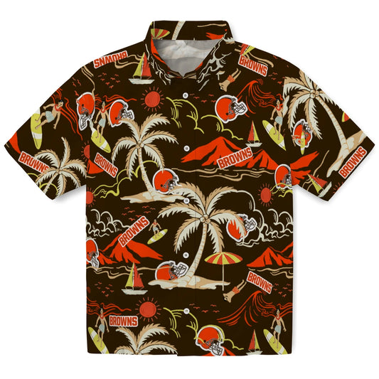 Cleveland Browns Hawaiian Shirt - Palm Tree Island | Moonbestprint