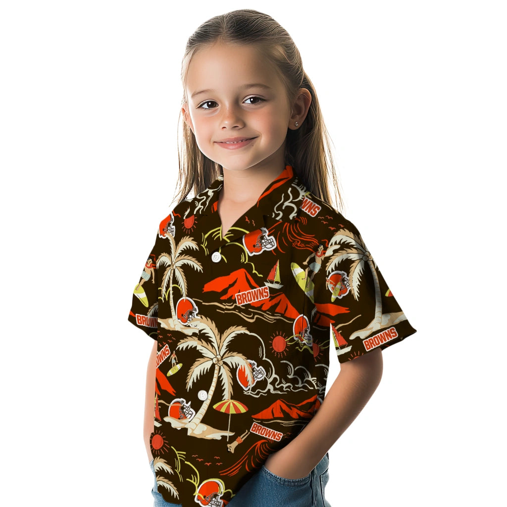 Cleveland Browns Hawaiian Shirt - Palm Tree Island | Moonbestprint