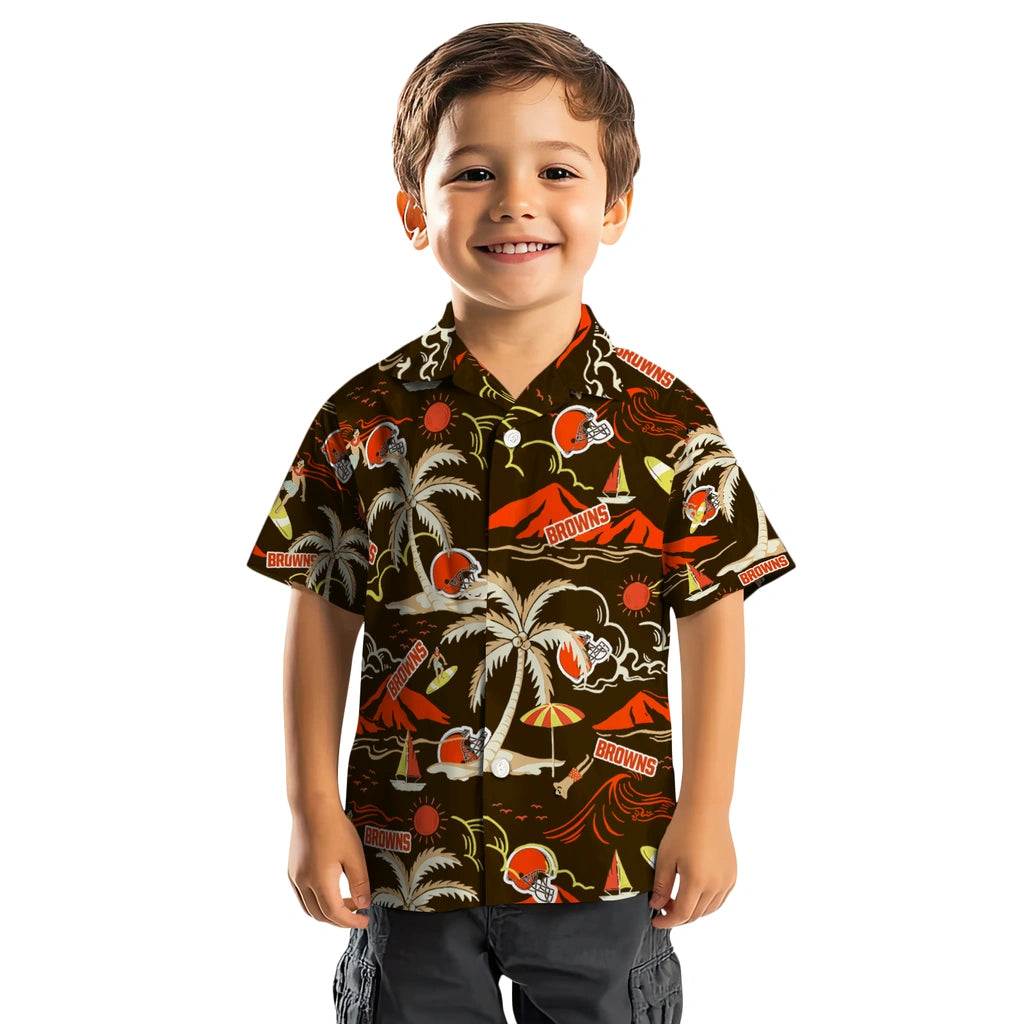 Cleveland Browns Hawaiian Shirt - Palm Tree Island | Moonbestprint