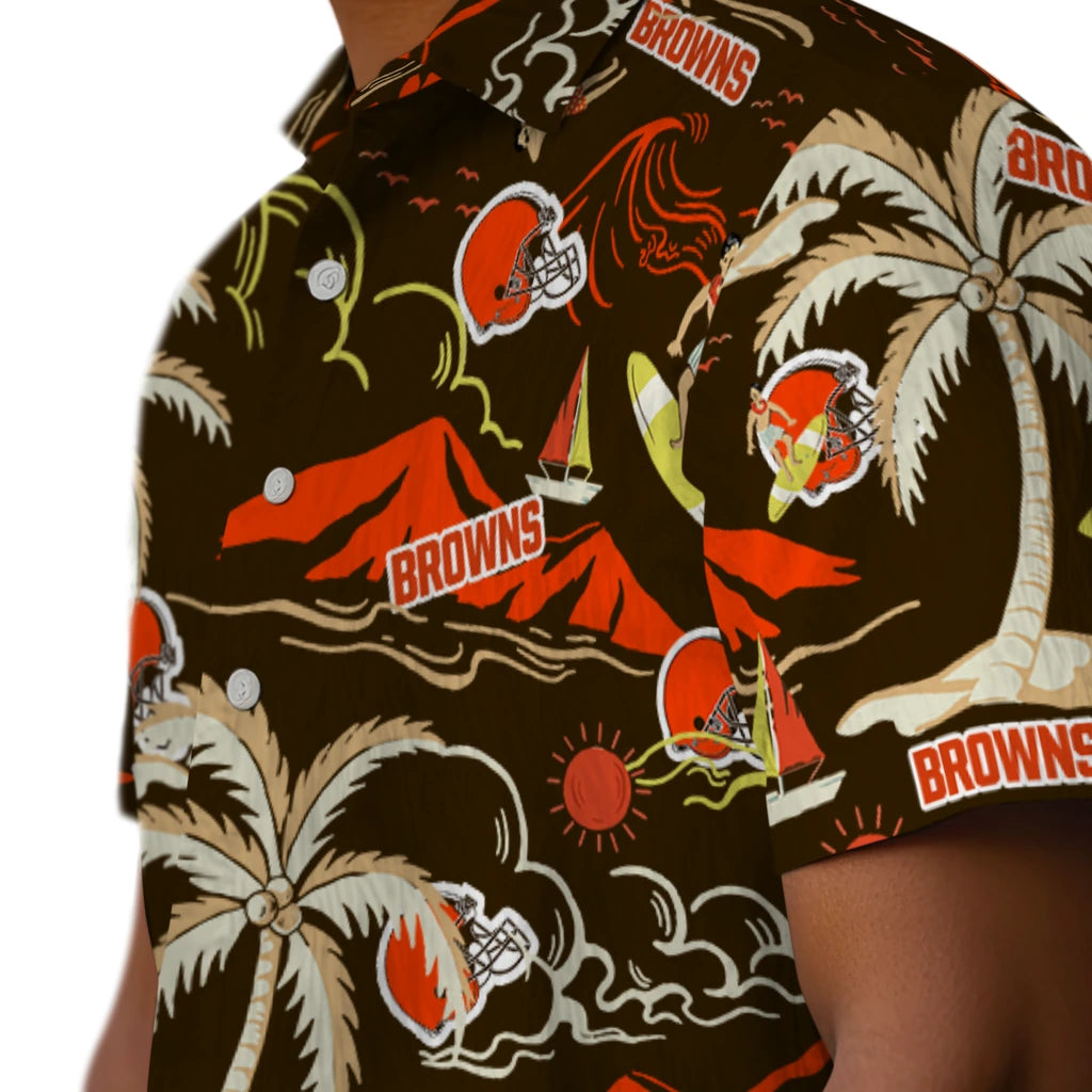 Cleveland Browns Hawaiian Shirt - Palm Tree Island | Moonbestprint